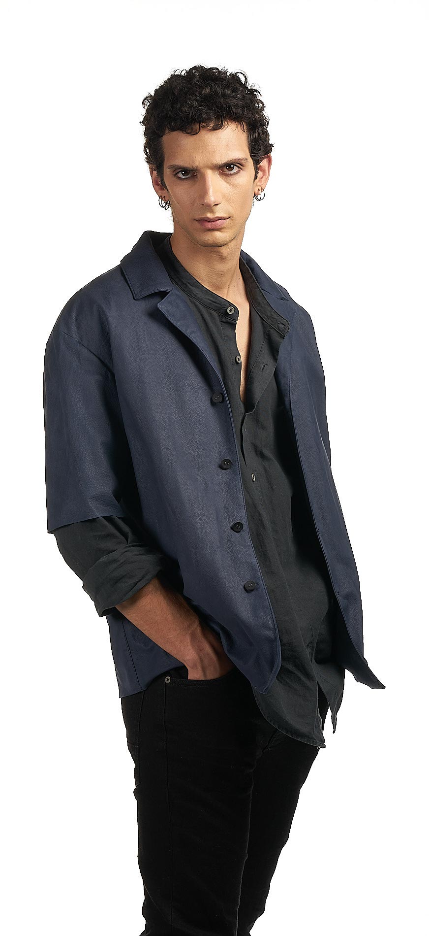 DANIELE BASTA LEATHER AND SILVER JACKET 